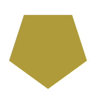 A pentagon drawn in GIMP.