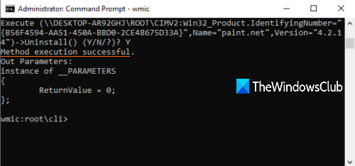 uninstall program menggunakan command prompt