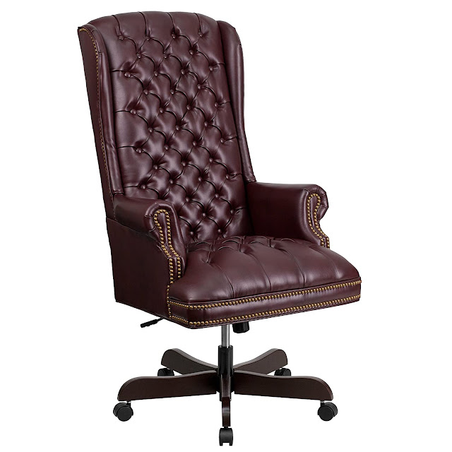 High Back Burgundy LeatherSoft Office Chair