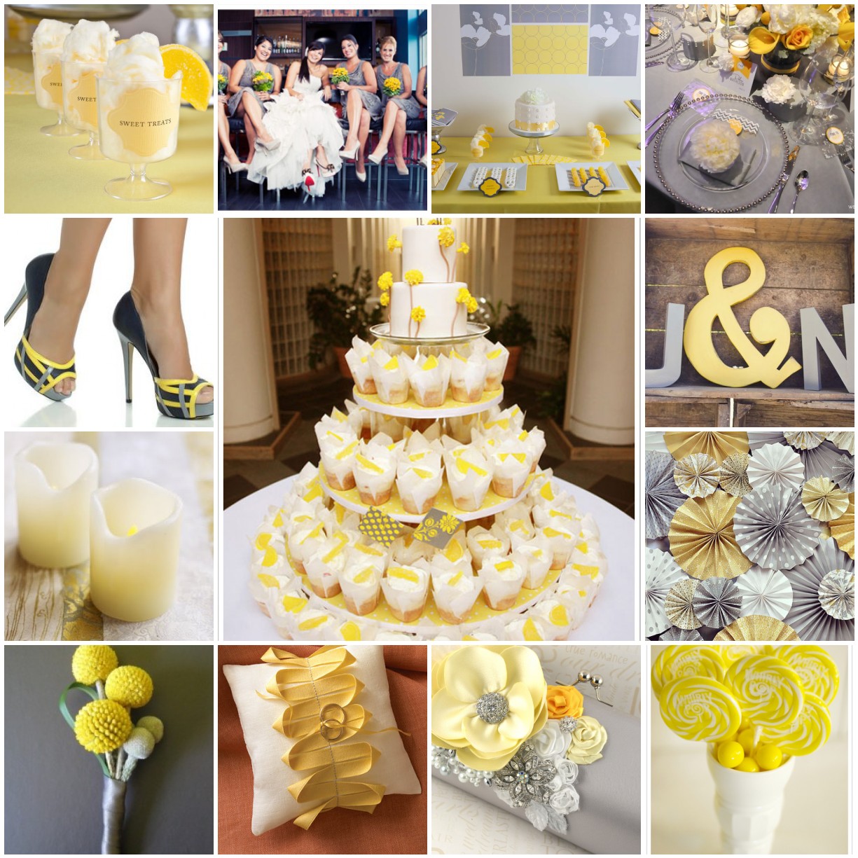 The Domestic Curator: CHIC YELLOW & GRAY WEDDING