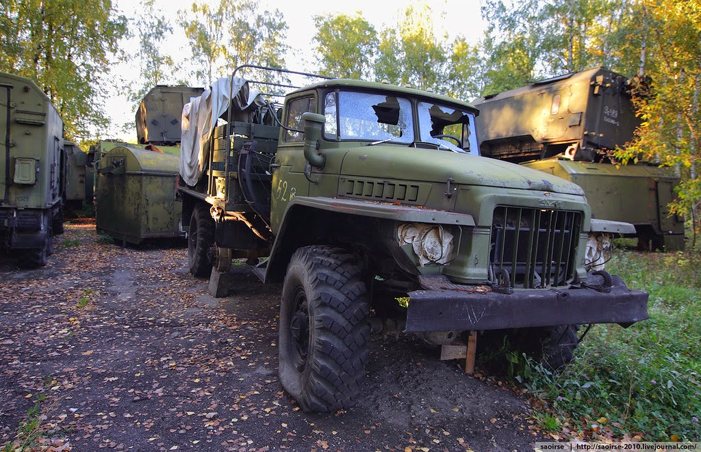 Военные машины в лесу