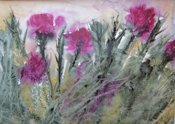 watercolor painting loose thistles jean lurssen paint artist watercolors thistle luminosity doodlewash guest skillshare