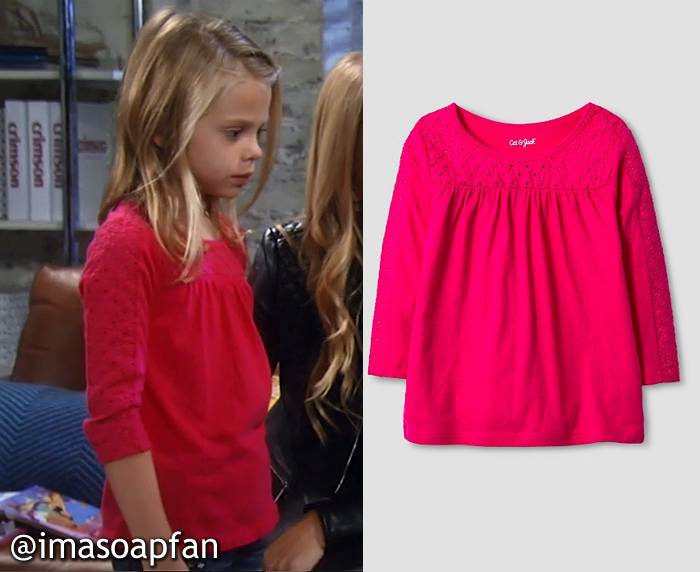 Pink Eyelet Top, Charlotte Beaulieu, General Hospital, GH, Scarlett Fernandez, 