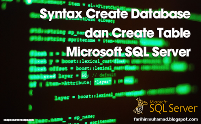 Syntax Create Database dan Create Table Microsoft SQL Server