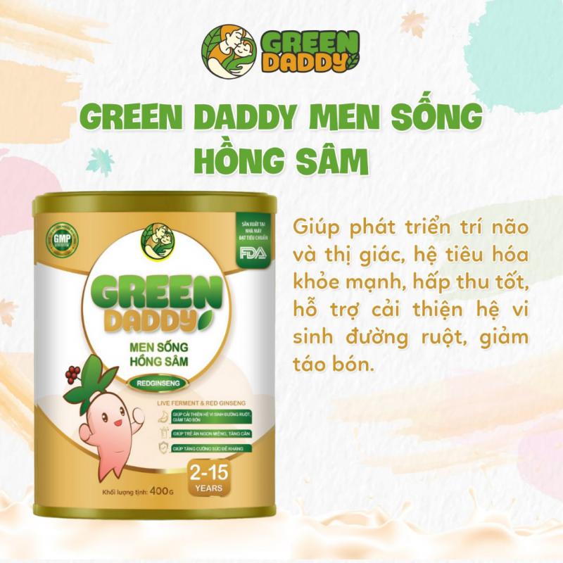 Green Daddy Sữa Men Sống Hồng Sâm 900g