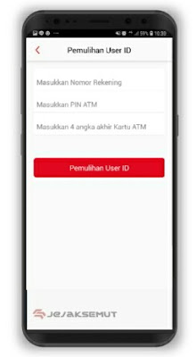 cara memulihkan user id octo mobile