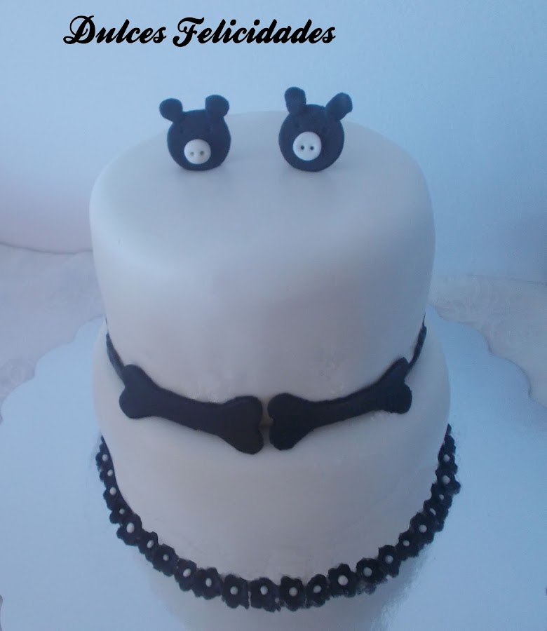 Tarta fondant perritas y cerditas