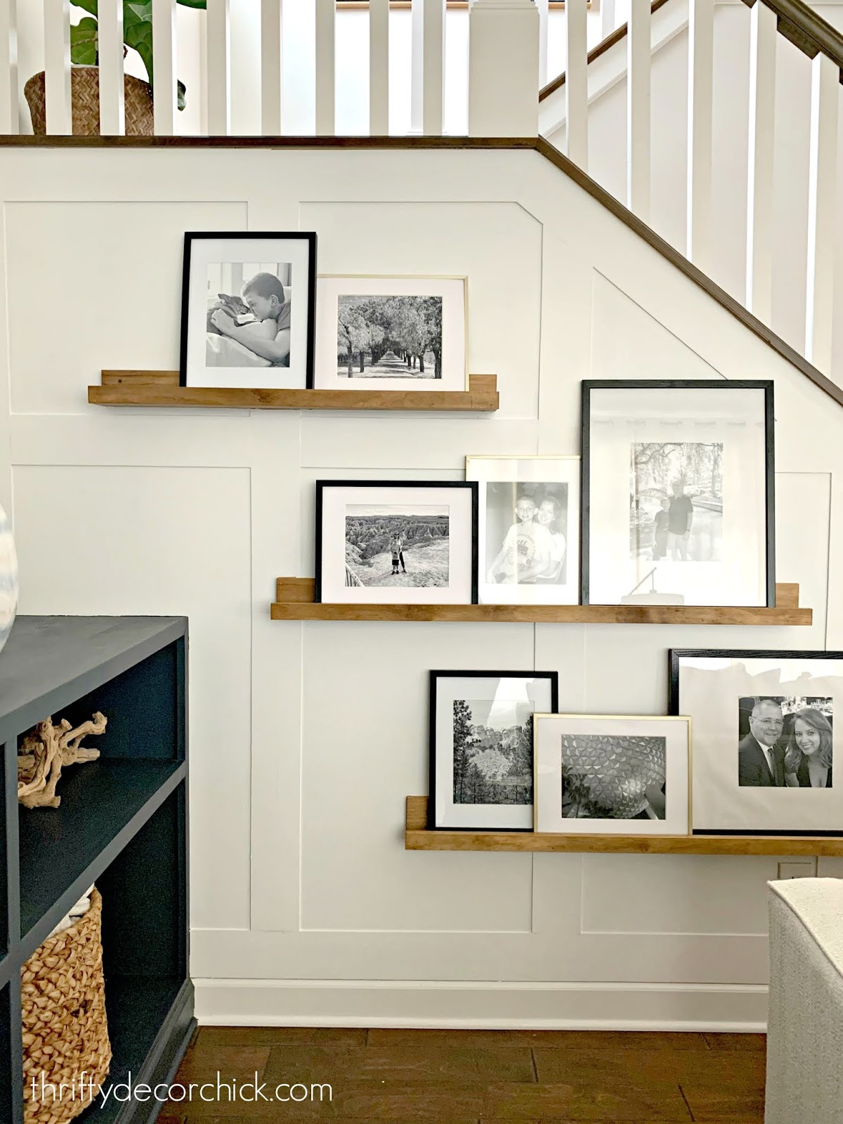 DIY Pottery Barn wood picture ledges