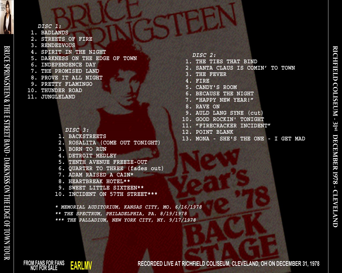 T.U.B.E. Bruce Springsteen 19781231 Cleveland, OH (SBD/AUD/FLAC)