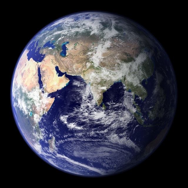 Earth, a blue planet known to have life