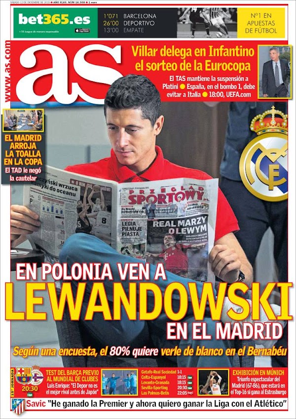 Real Madrid, AS: "En Polonia ven a Lewandowski en el Madrid"