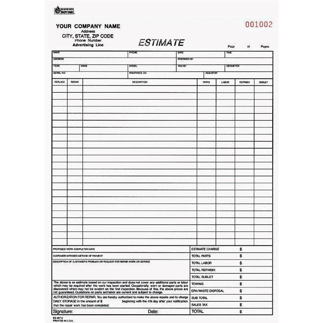 body-shop-estimate-template-invoice-template