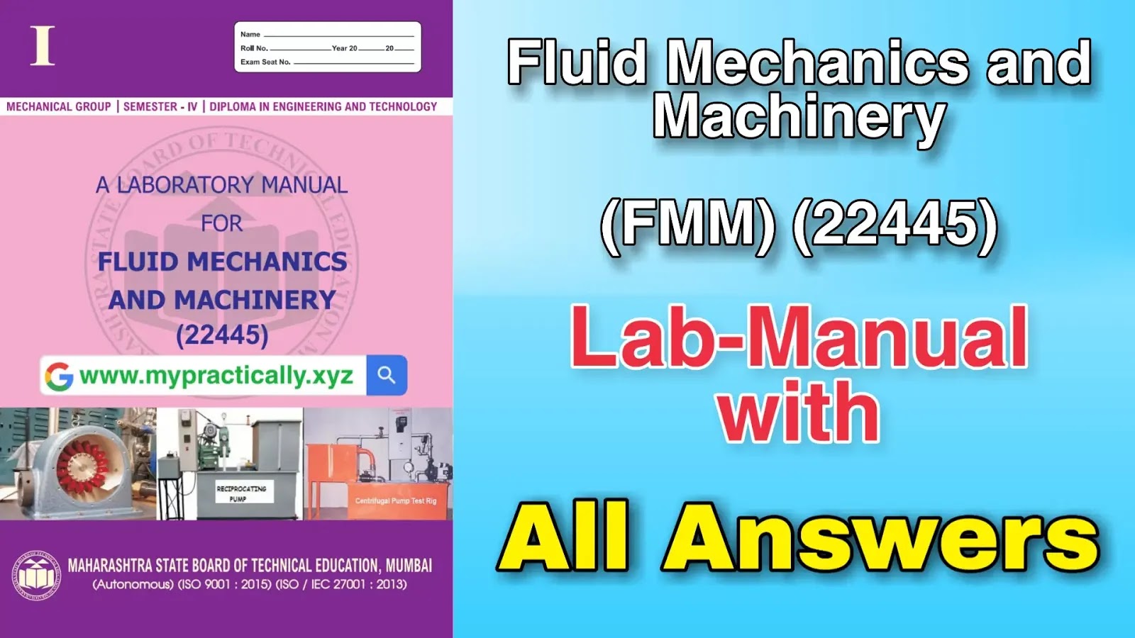 22445 Fluid Mechanics and Machinery FMM Lab Manual Answers MSBTE I