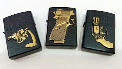 lapak korek, zippo, black, motif, pistol