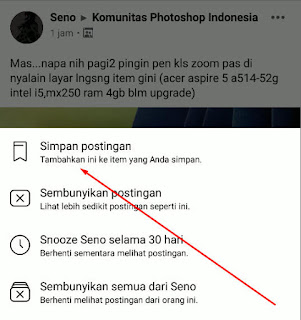 Cara Menyimpan Postingan Facebook