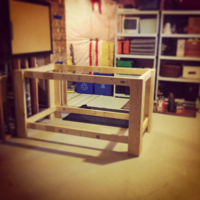 White Wood DIY workbench/island for under 150