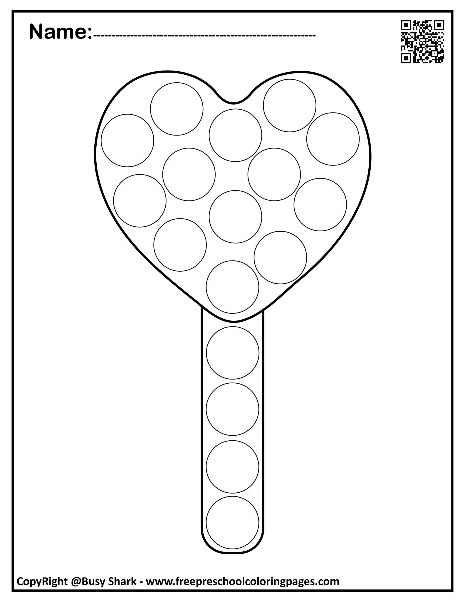 Set of Lollipop Dot Markers Pages for kids Set of Lollipop Dot Markers Pages for kids