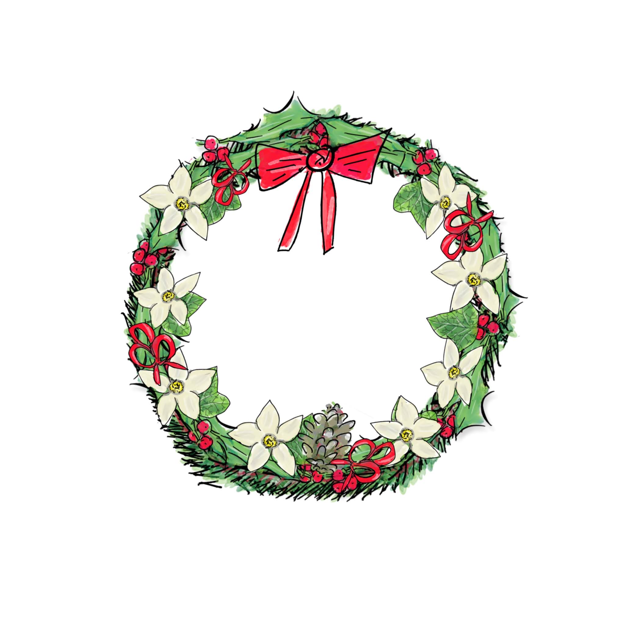 Whimsical wreath printable