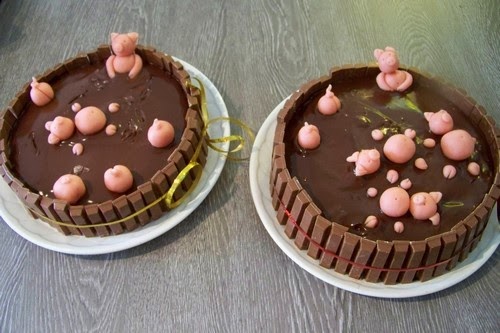 Cuisine en folie: Gâteau bain de boue des cochons mignons