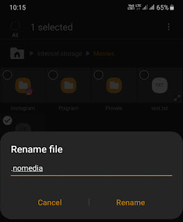 Create nomedia file by renaming existing file
