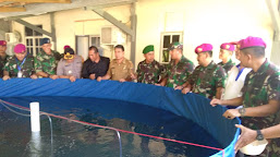 Brigif 4 Mar /BS  Beri Pelatihan 240 Orang Masarakat Pesisir Piabung Pesawaran  Tentang Pengembangan Budidaya Udang Vaname. 
