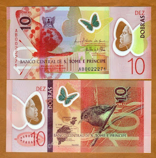 STT5 SAO TOME AND PRINCIPE 10 DOBRAS POLYMER ISSUE UNC (26.10.2016)(P-71) 