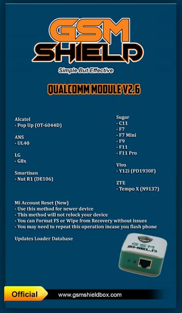 GSMShield Qualcomm v2.6 Released - Mi Account Reset (No Relock) and more