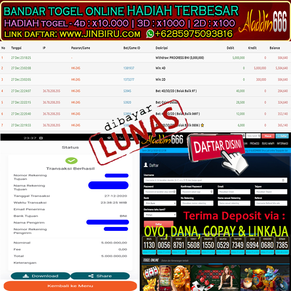 BUKTI JP Situs Aladdin666