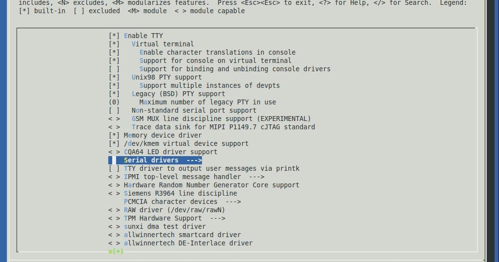 linux uart 커널 설정 및 nonblocking 모드 시리얼 통신 example c code