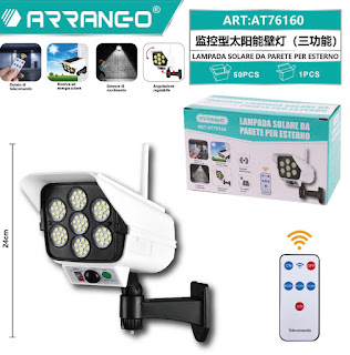 LED Finta Telecamera Solare Con Sensore LED/3,7V IP44 Nero DO - Foto 13