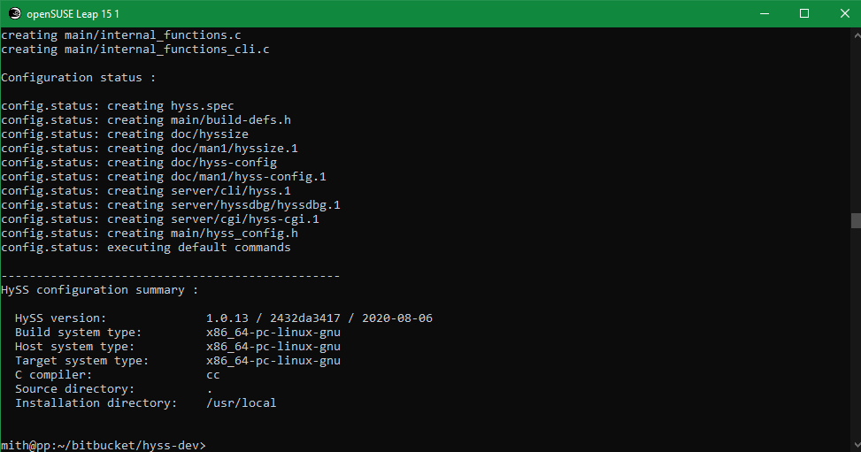 Instalasi HySS di openSUSE Leap 15.1