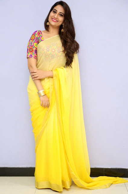 South Indian TV Actress Manjusha Stills In Traditional Yellow Saree 14