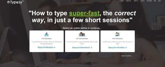 Typesy typing test website