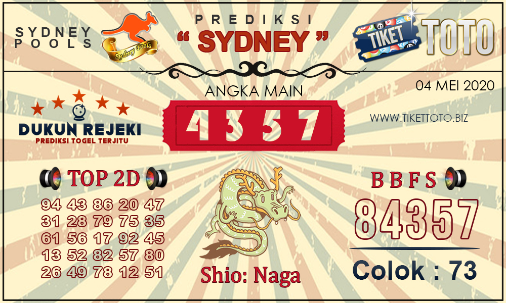 Prediksi Togel SYDNEY TIKETTOTO 04 MEI 2020
