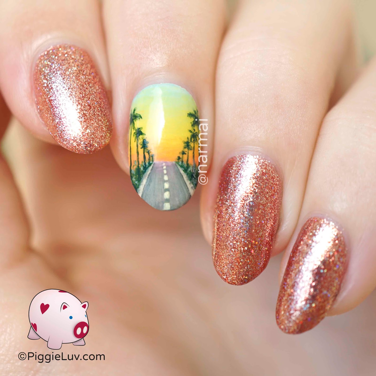 PiggieLuv: Road to sunset nail art PiggieLuv: Road to sunset nail art
