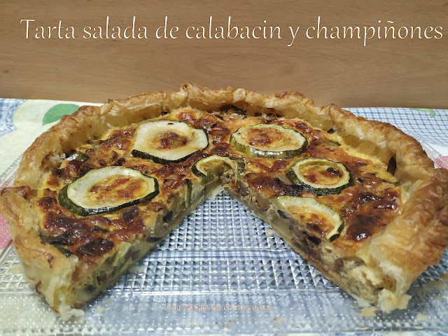 Tarta Salada De Calabacin Y Champiñones

