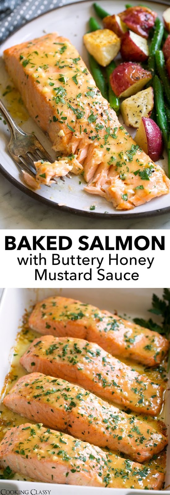 Baked Salmon with Buttery Honey Mustard Sauce - PodPoint
