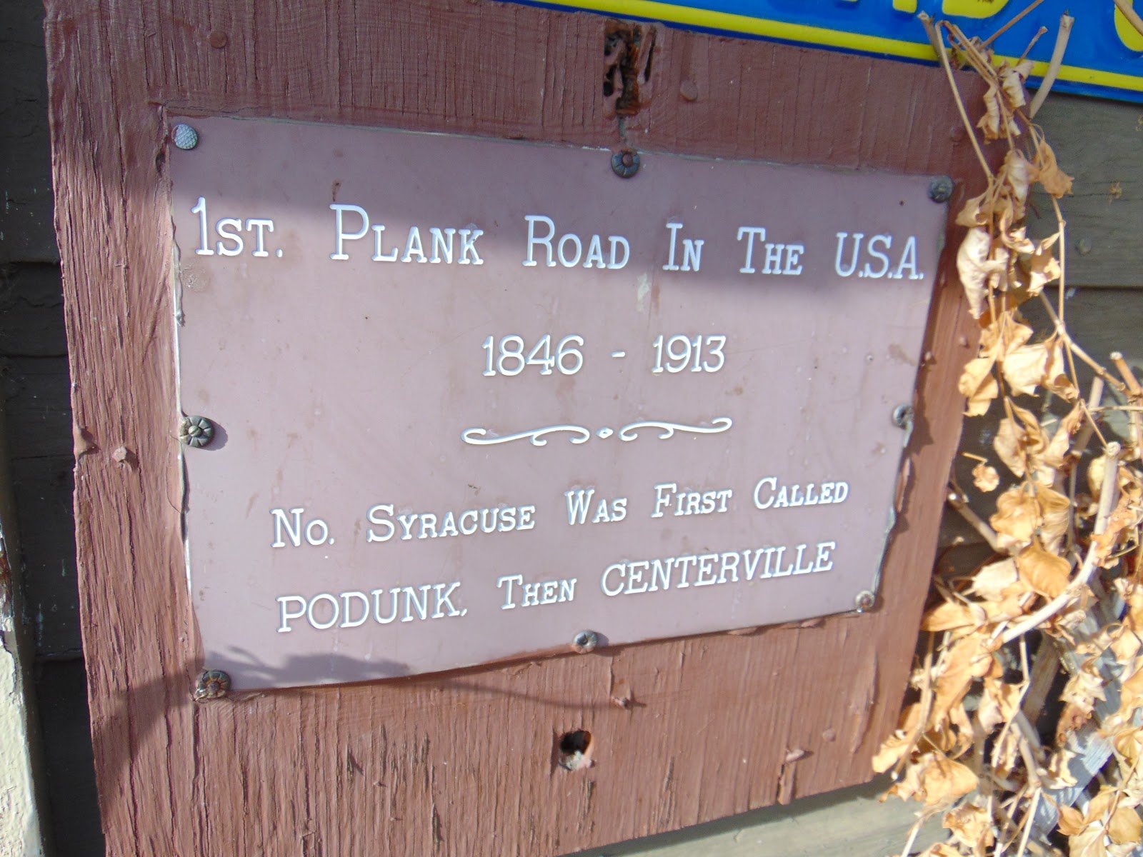 First Plank Road in the USA Syracuse to Central Square, New York