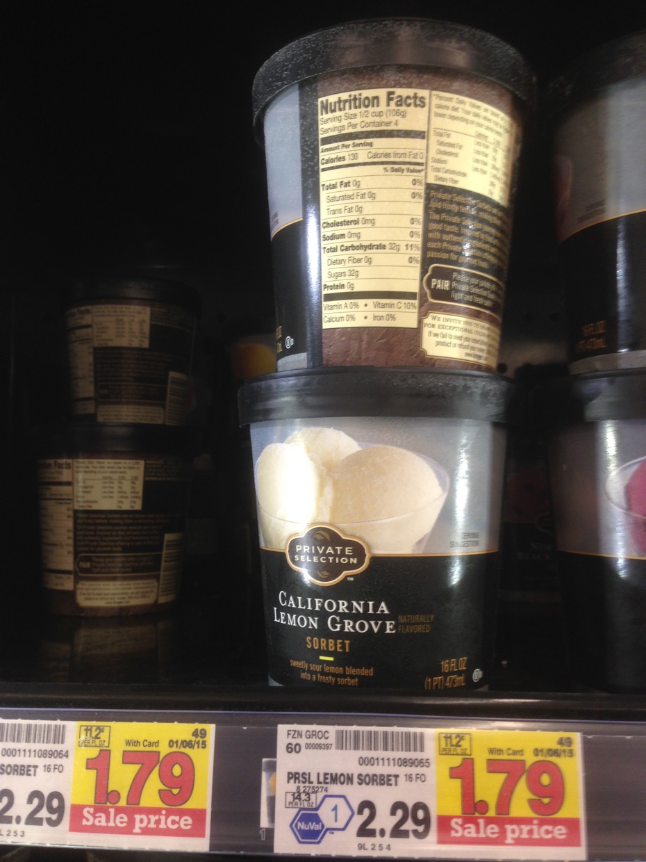 Healthy Grocery California Lemon Grove Sorbet, Private Selection Kroger
