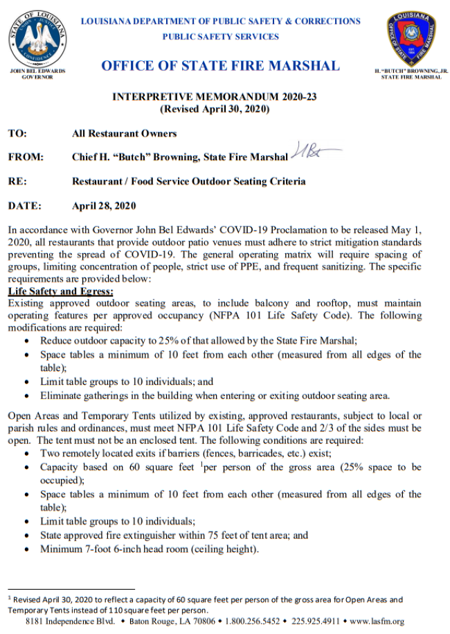 Mt. Hermon  TV REVISED (04/30/2020)Outdoor Seating Requirements
