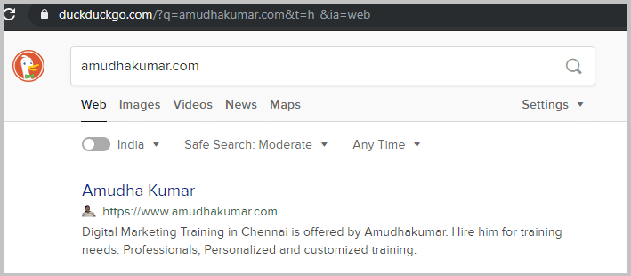 Duckduckgo-Index-Status-for-Amudhakumar-website