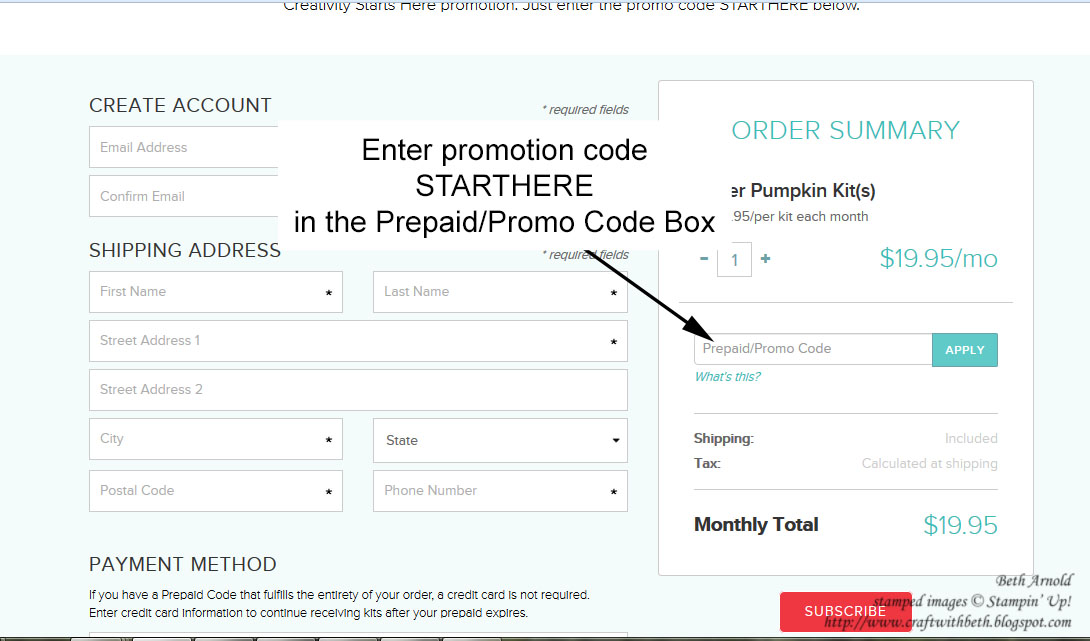 Craft with Beth Sprinkles of Love with Paper Pumpkin