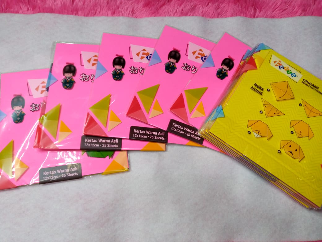 Kertas Origami Double Fluorescent Tebal lebih banyaklist stationery
