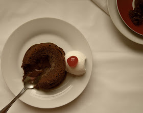 Eggless Molten Lava Chocolate Cake Recipe | A warm chocolate cake that oozes melted chocolate as lava. Perfect for Valentine's day. www.jyotibabel.com