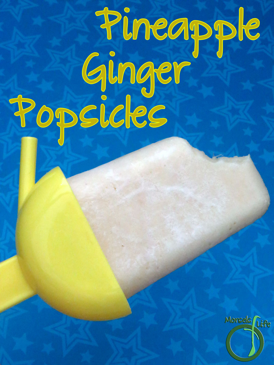 Morsels of Life - Pineapple Ginger Popsicles - Enjoy some pineapple ginger popsicles - sweet pineapple with a bit of gingery zing in a creamy yogurt base.