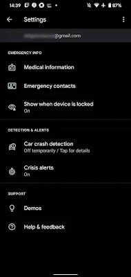 Opciones de emergencia de Android