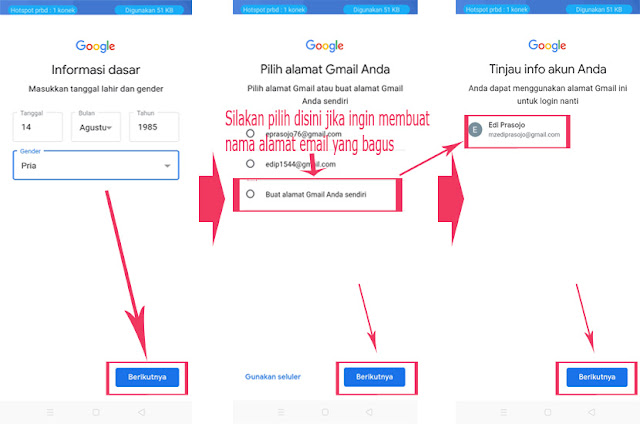 Cara mudah cepat membuat email di Smartphone atau HP Android