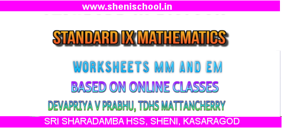SRI SHARADAMBA HSS SHENI: STANDARD IX MATHEMATICS- UNIT 2: AREA
