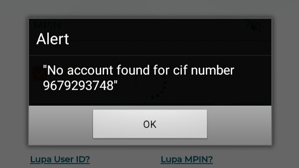 Mengapa Muncul Peringatan No account found for cif number xxx di BNI Syariah?