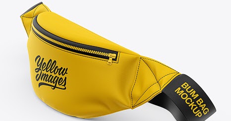 Download Bum Bag Mockup Front Half Side High Angle View Fanny Pack PSD Mockup Templates